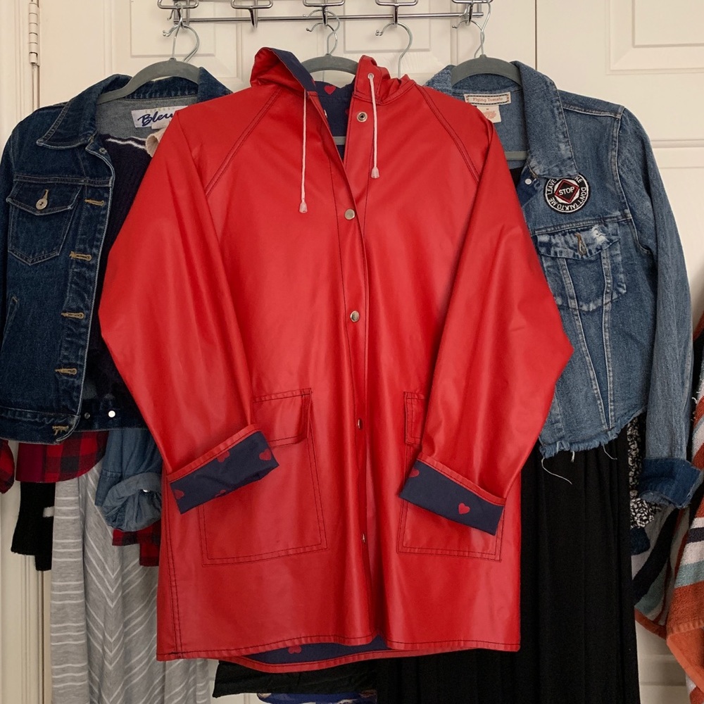 Red raincoat